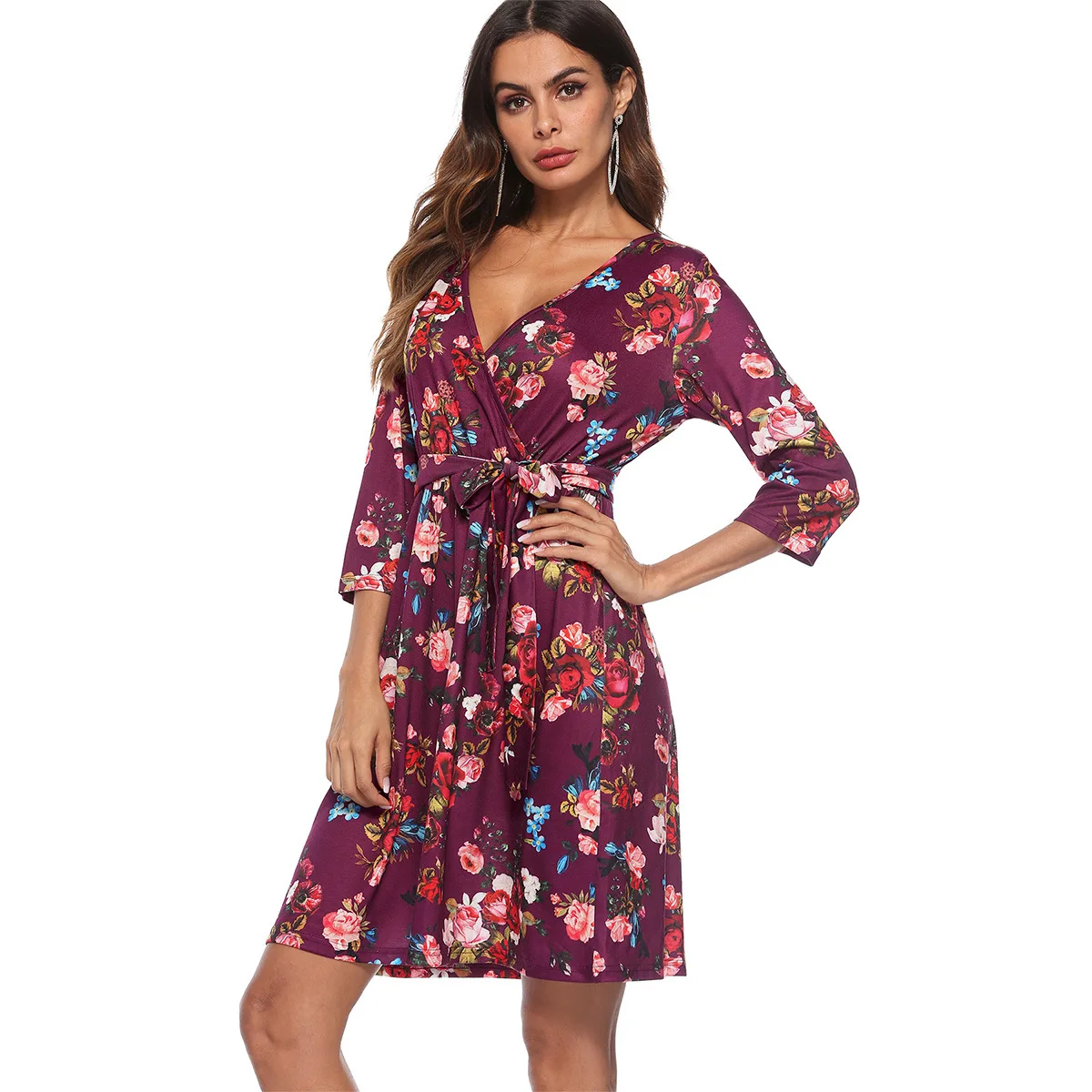 2018 летние Для женщин элегантное платье Вечерние Boho офисная стильная богемный