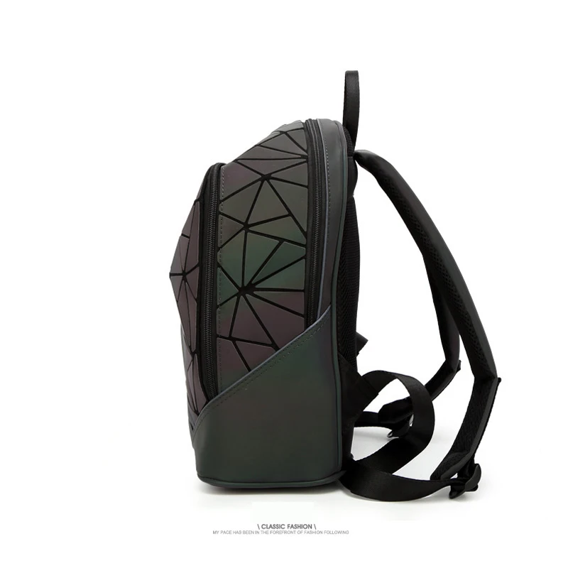 2022 new backpack luminous matte college bag tide geometric rhombic Rubik's square stitching female W676 | Багаж и сумки