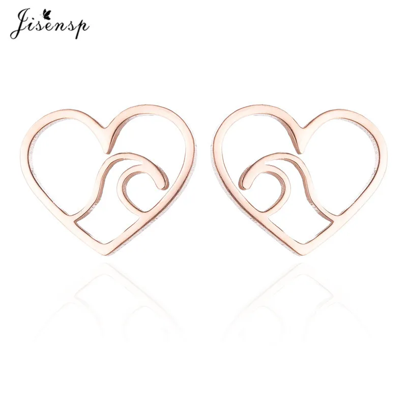rose gold earrings Jisensp модные геометрические волны ушные альпинисты для женщин ушные гусеничные серьги-гвоздики богемные милые серьги для девочек Brincos подарок - Окраска металла: rose gold earrings