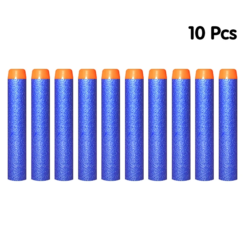 blue color 10pcs 100 шт мягкие пули для Nerf пули мягкие полые головки 7,2 см заправка игрушка дартс пули серии бластеров детский подарок - Цвет: blue color 10pcs