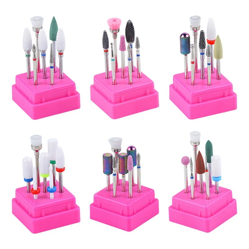7 шт./компл. и сверлами для ногтей комплект Вольфрам карбида акриловый Фрезер cо