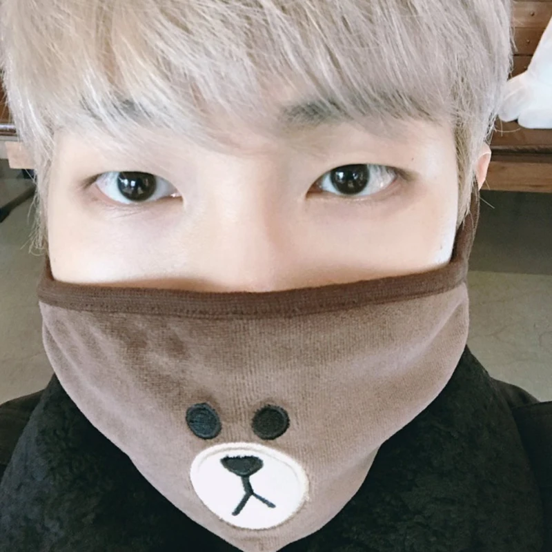 Новая kpop маска рот JUNG KOOK тот же цыпленок Салли коричневый медведь