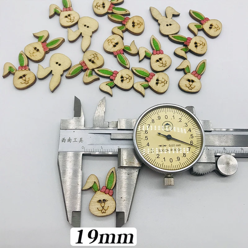 10 pcs 19*25mm rabbit decorative wooden buttons sewing seam scrapbooking accessories wood button for clothing Crafts | Дом и сад