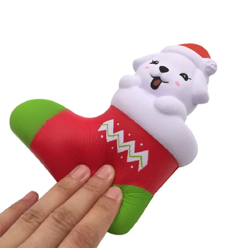 Jumbo Kawaii Рождественские игрушки в виде собаки сжимаемые мягкие медленно