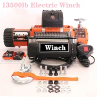 winch car 12v 13500lb electric winch heavy duty atv trailer high tensile steel cable remote control set electric winch