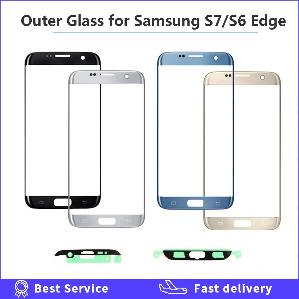 Переднее внешнее стекло крышка объектива Замена для Samsung Galaxy S6 S7 Edge G925 G935 G935F G935FD