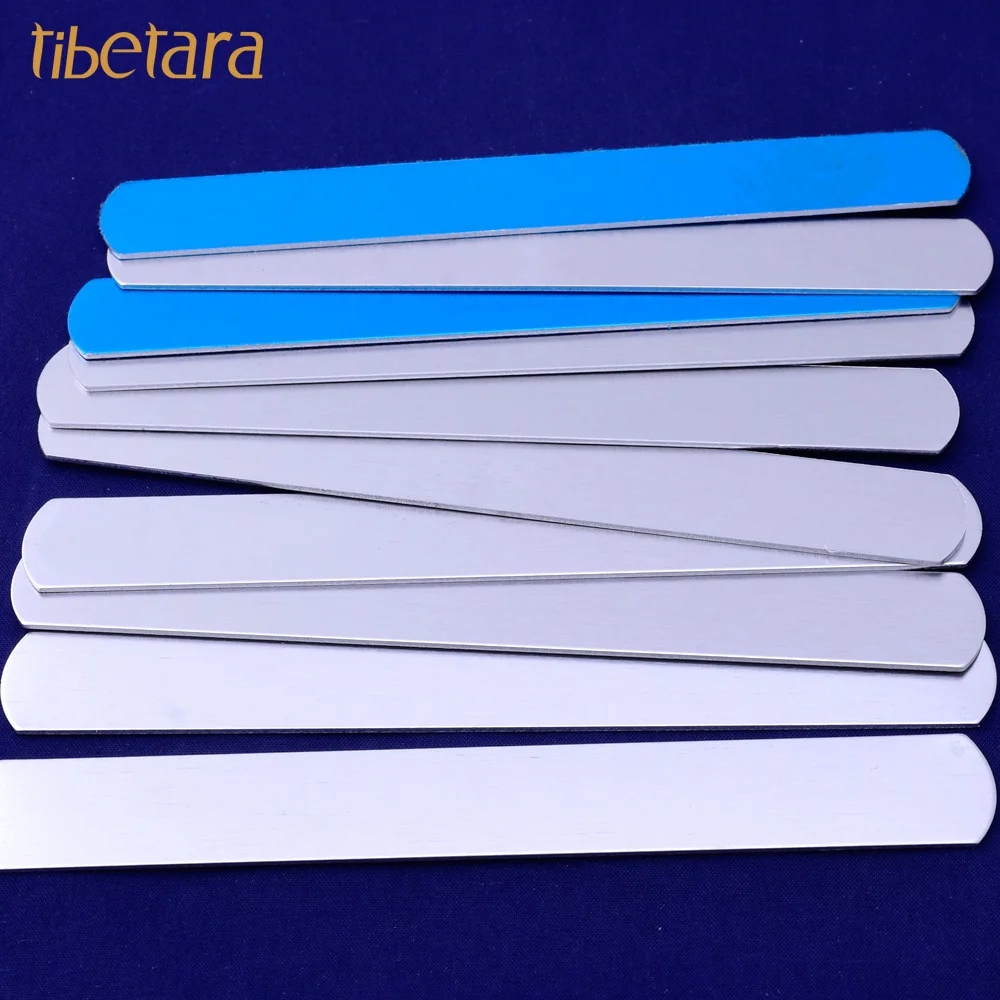 5 штук Алюминиевый прямоугольник для барного ожерелья Металлические заготовки для штамповки полосок с манжетами.