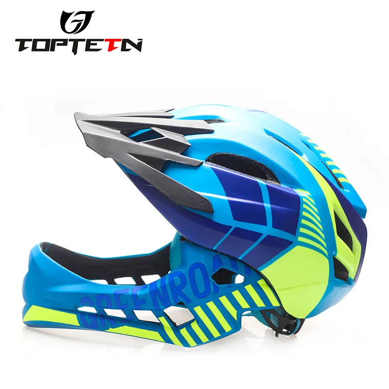 TOPTETN Cycling Bike Bicycle Full Covered Child Helmet EPS Parallel Car Motorcycle Children 2 In 1 Sport Safety Helmets | Спорт и