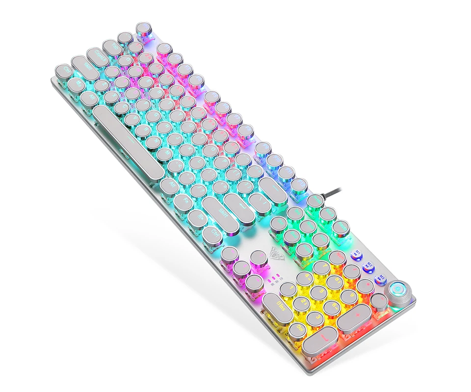 Механическая игровая клавиатура RGB светодиодный подсветкой 104 клавиш с подсветкой teclado анти-ореолы большие клавиши крутой дизайн для PC Gamer