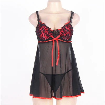 Red Lace Babydoll Comeonlover сексуальное прозрачное белье Babydoll платье большого размера 6XL 7XL сексуальное женское нижнее белье бюстгальтер подтяжки слинг экзотические женские пижамы RL7922 - Цвет: Red Lace Babydoll