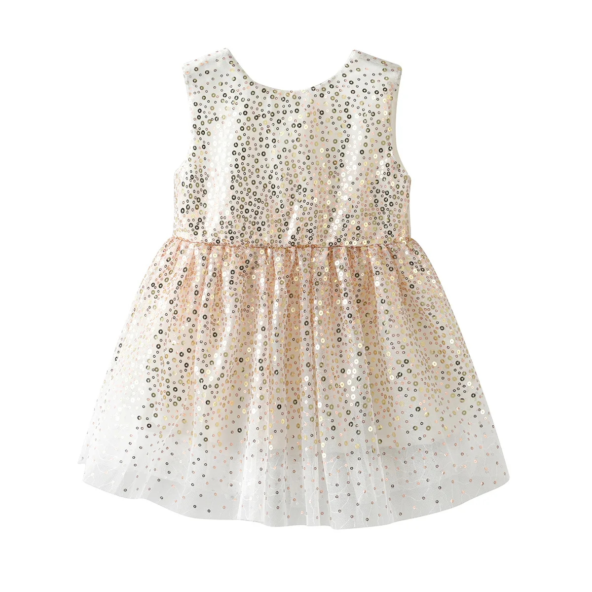 Hot Sale!summer Girls New Korean Dress Children's Mesh Beads Stitching Vest Princess Kids Sleeveless Evening Party | Детская одежда