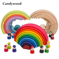 baby large rainbow stacker stacking waldorf dolls games kids creative building blocks montessori educational wooden toy children