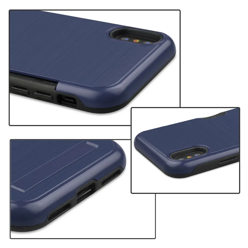KISSCASE Гибридный держатель для карт Броня чехол iPhone X XR XS Max Жесткий ПК iphone 8 7 6 6S Plus