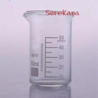 

50ml Tall Form Beaker Chemistry Laboratory Borosilicate Glass Transparent Beaker Thickened with spout FREE SHIP
