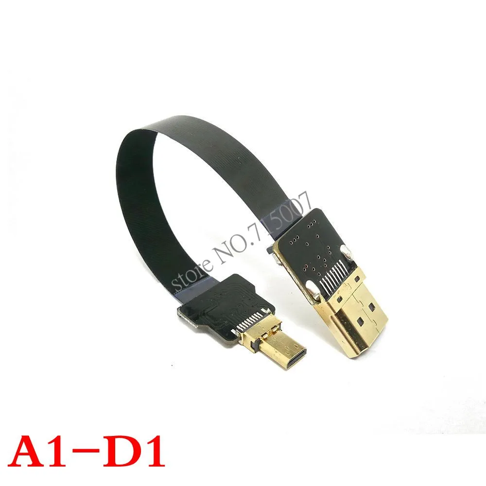 FPV HDMI совместимый штекер к Мини и микротип A под углом 90 градусов HDTV FPC плоский