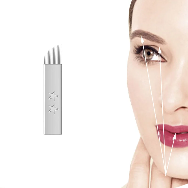 

20 PCS 14 PinTattoo Needles Permanent Makeup Eyebrow Embroidery Blade For 3D Microblading Manual Tattoo Pen Free Shipping