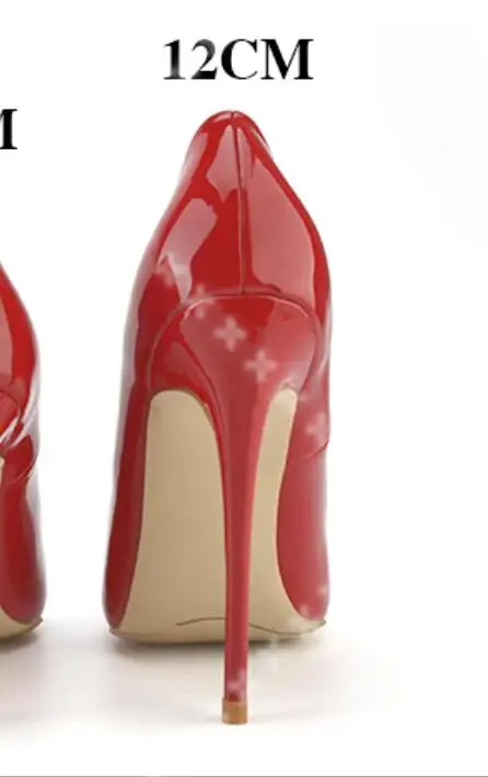 Brand Shoes Women Red High Heels 12 CM Women Wedding Shoes Black Nude High Heels - Color: red  12cm