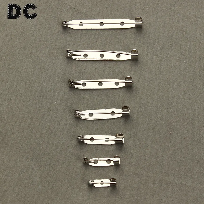 Металлическая брошь серебристого цвета 30 шт./лот с 2 отверстиями для рукоделия
