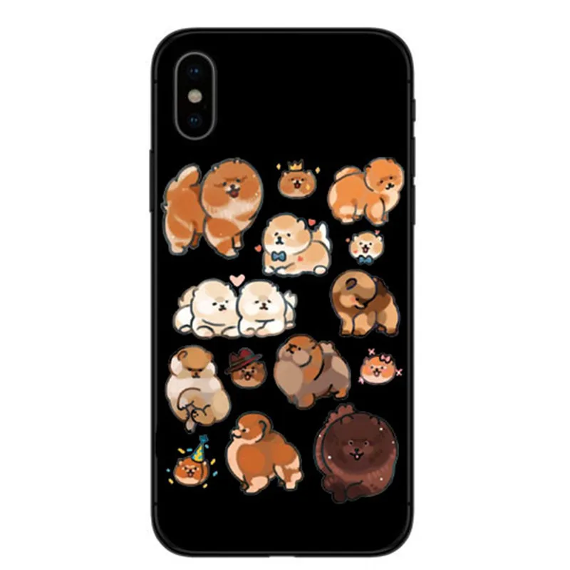 TPU Pomeranian cao bonito Caso Capa Dura para o iPhone Da Apple X XS Max XR 6 7 8 Plus alem de 5 10 de Casos de Telefone Coque - Цвет: TPU