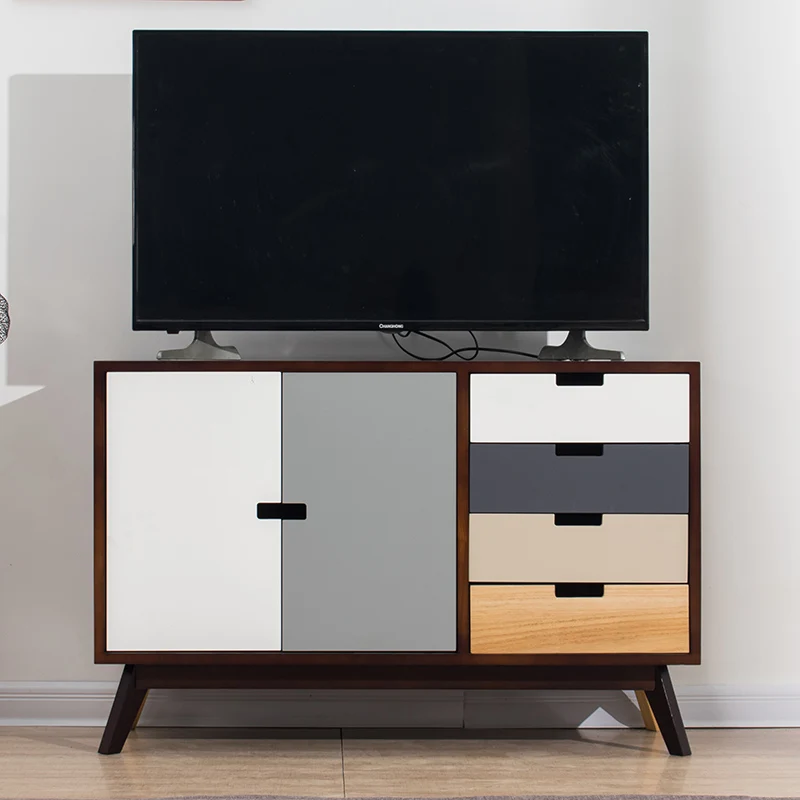 Louis Fashion Solid Wood Nightstand Simple Modern Bedroom Television Cabinet Drawer Bedside Storage Cabinet Side