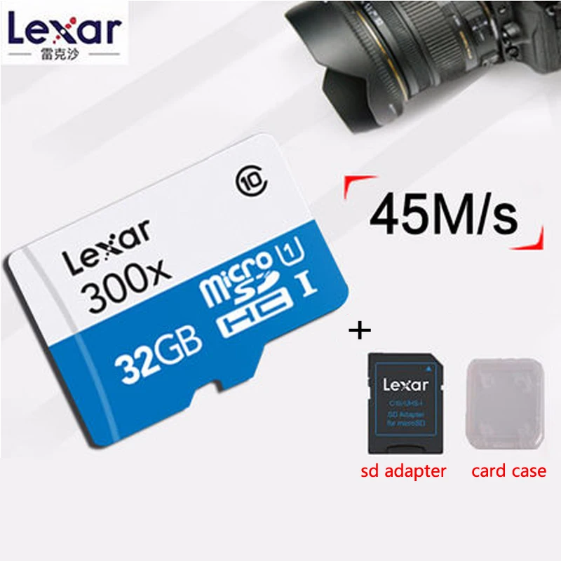 Оригинальный Lexar натуральная 45 МБ/с./с 300x micro SD класс 10 64 ГБ SDXC TF карта памяти
