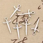 50 шт., подвески, кинжал, меч, 21x10 мм, ручная работа, изготовление кулонов, винтажный Тибетский серебристый цвет, сделай сам, для браслетов, ожерелий