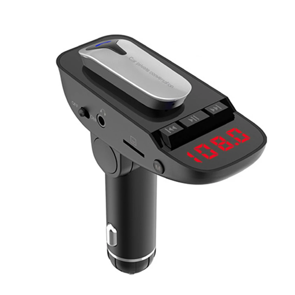 Hands-free Dual USB Bluetooth Earphone Quick Charging Wireless Headset For Safe Driving Car MP3 Mobile Phone Charger ER9 | Автомобили и