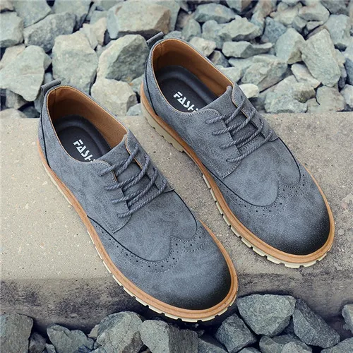 3 Brand Spring Suede Leather Men Shoes Oxford Casual Classic Sneakers For Male Comfortable Footwear - Цвет: 3