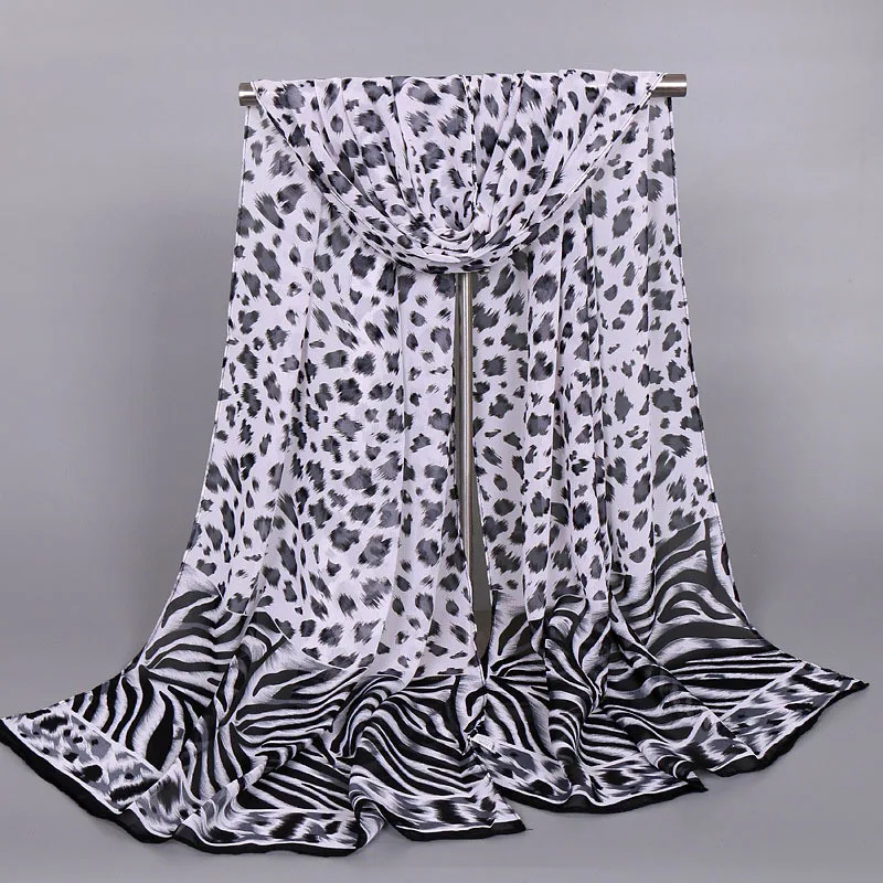 2019 популярный модный женский леопардовый шифоновый шарф платок Бесплатная