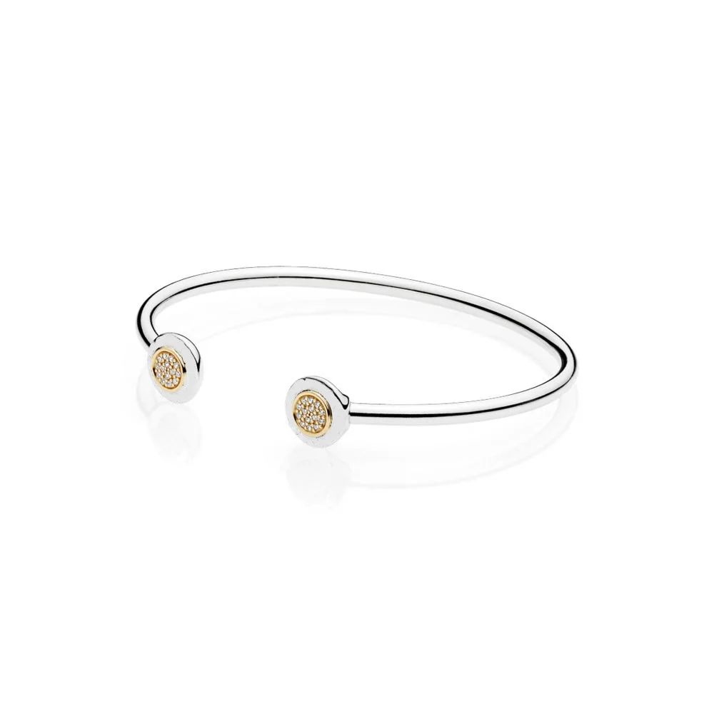 

Authentic 925 Sterling Silver Bracelet Opening Crystal Smooth Chain Bracelets Bangles For Women Wedding Party Jewelry Gift