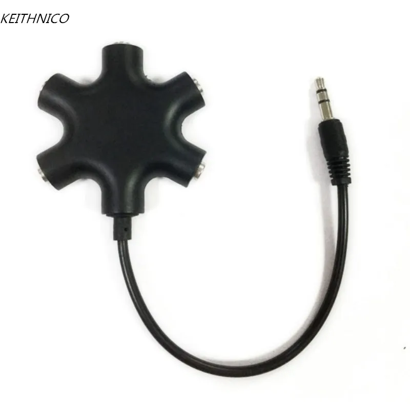 Multi Headphone Splitter 1 Male to 5 Port Female Earphone Headset Adapter Compatible with Smartphones Tablet MP3 |