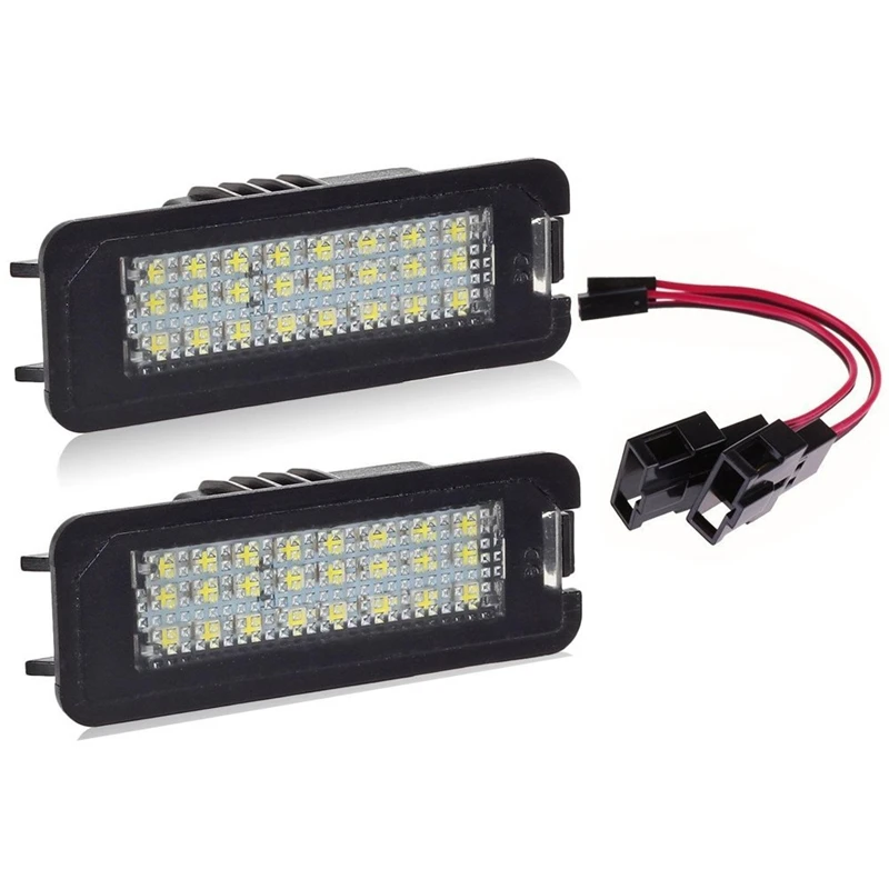 KEYECU 2 шт. 6500K белый светодиодный фонарь для номерного знака 18SMD в сборе Vw Golf 4 5 6 7 Polo