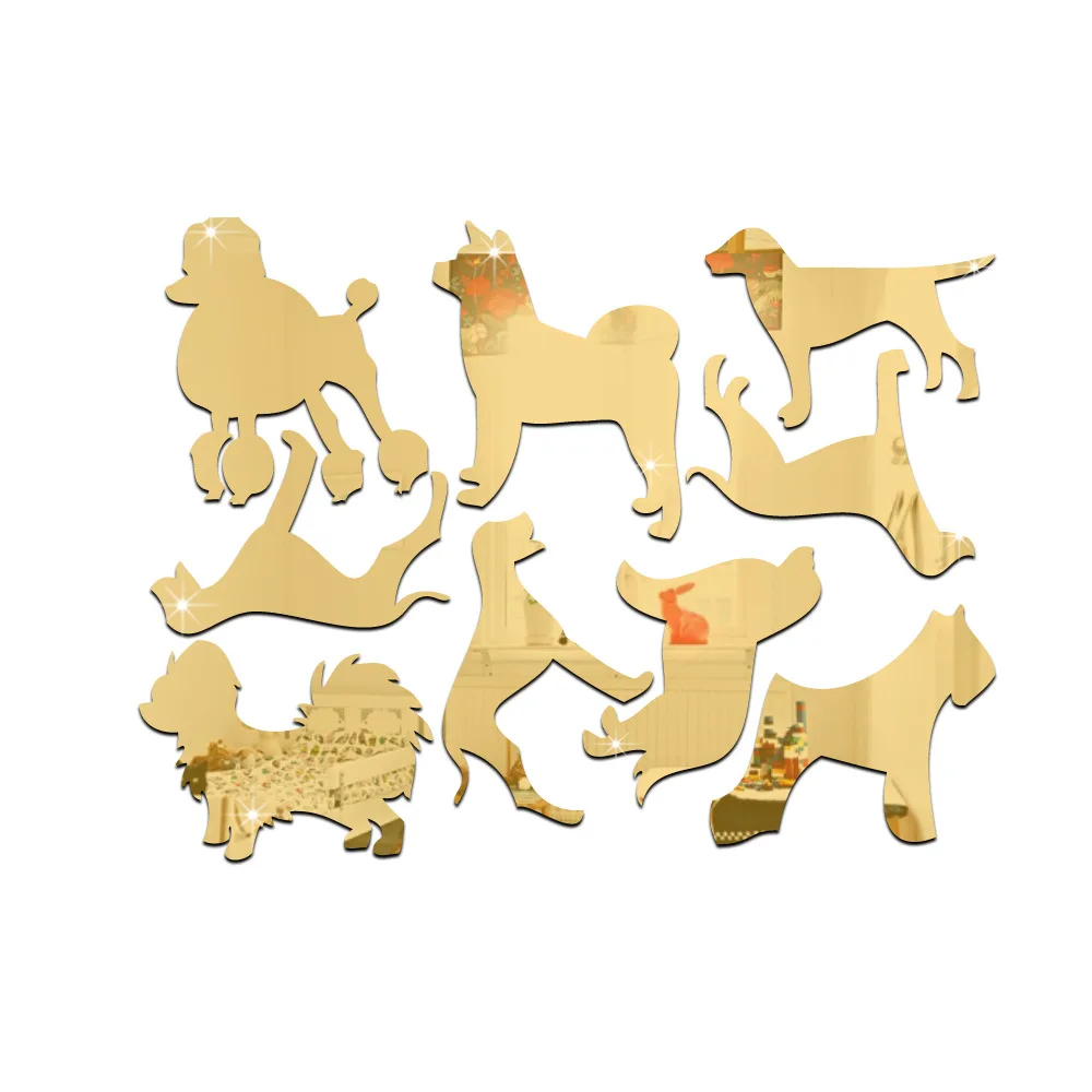 Funlife Children 's room decoration wall stickers environmental protection three - dimensional cartoon puppies mirror paste MM00 | Дом и