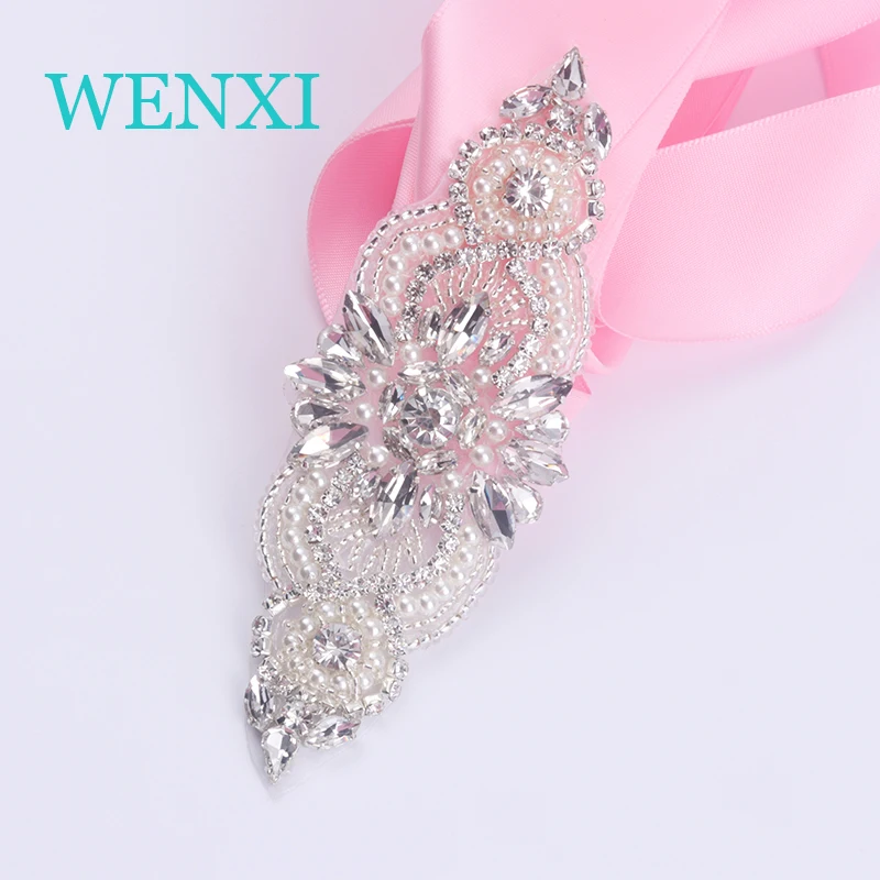 WENXI Craft (5 шт.) оптовая продажа серебряных жемчужин Стразы Аппликации шитье на