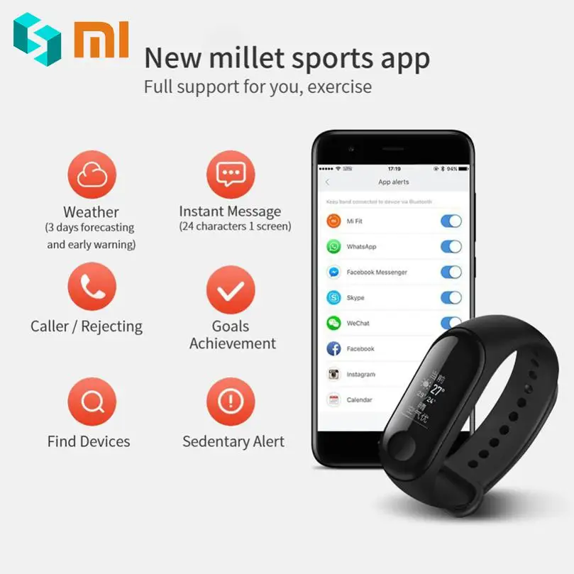 Глобальная версия оригинальный Xiaomi mi 3 сердечного ритма монитор здоровья Bluetooth 4 2