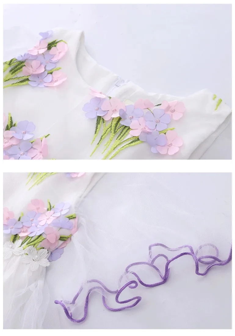 2018 детское платье принцессы Детские Летняя Одежда для девочек Дети цветок