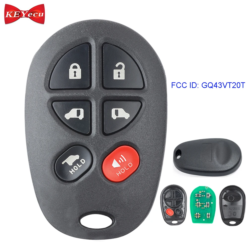 KEYECU для Toyota Sienna 2004- дистанционный пульт дистанционного управления брелок FCC ID GQ43VT20T