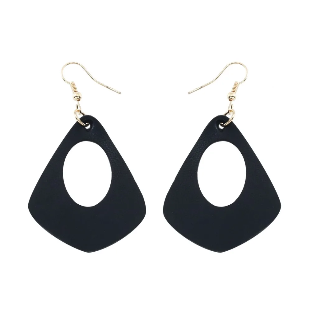 YULUCH Novelty Leather Cutout Pendant Earrings For Women Simple Personality PU Girl Party Accessories Fashion | Украшения и