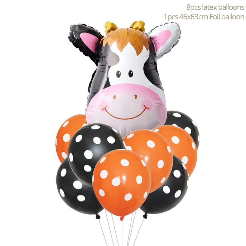9pcs balloon Детский душ для вечеринки в стиле сафари воздушные шарики в форме животных День Рождения украшения Детские вечерние джунгли бумажная салфетка под тарелку кружку джунгли на тему зоопарка - Цвет: 9pcs balloon