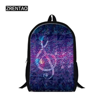 zrentao 3d music note print backpack for primary students children mochilas teenagers bags with side pockets girls travel bags