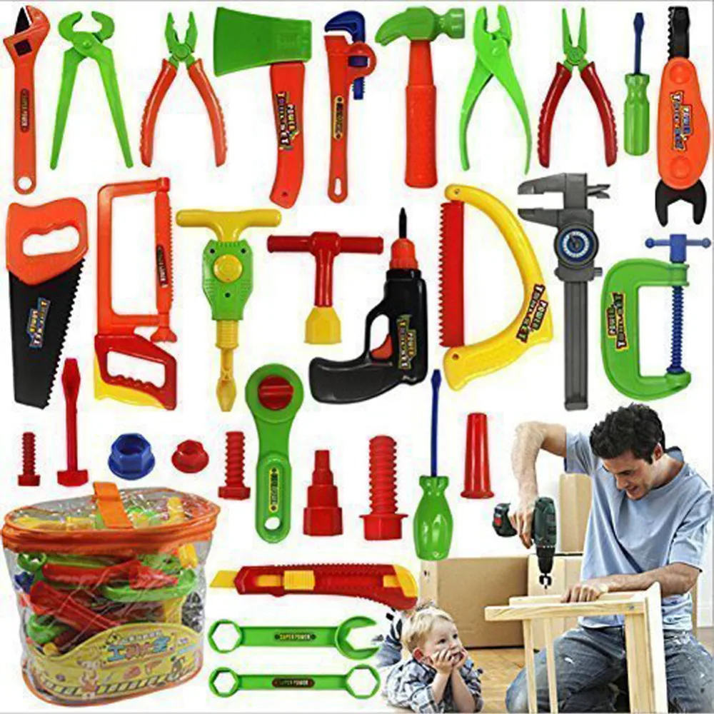

1 Set Pretend Play Educational Children Tools Repair Tools Pretend Play Toys Baby Early Learning Engineer Maintenance Tool Toys
