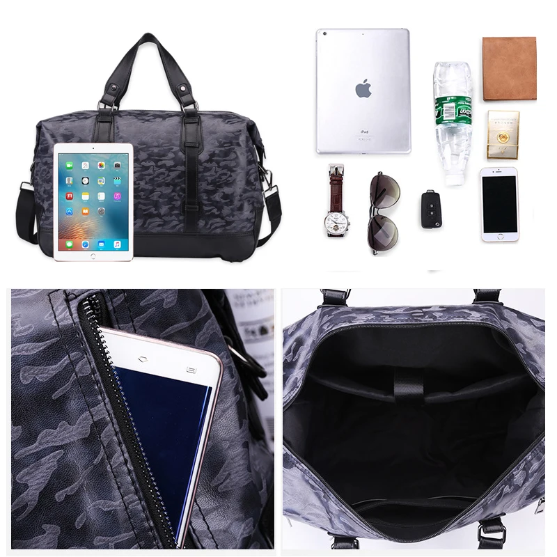 

Professional Top PU Leather Sports Gym Bag Men's Large Capacity Training Duffle Fitness Yoga Shoulder Bag Travel Handbag