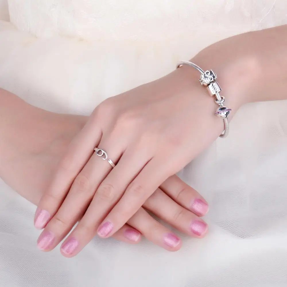 JewelryPalace 925 пробы Серебряный мудрый Сова носить очки бусины Шарм Мода DIY бисера Шарм для женщин браслеты
