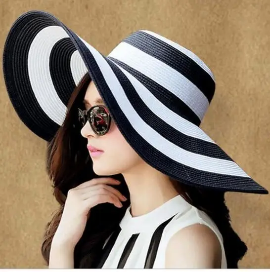 

new 2017 brand caps girl summer straw hat beach sun hats for women Sexy vogue ladies large brim women fan sombrero