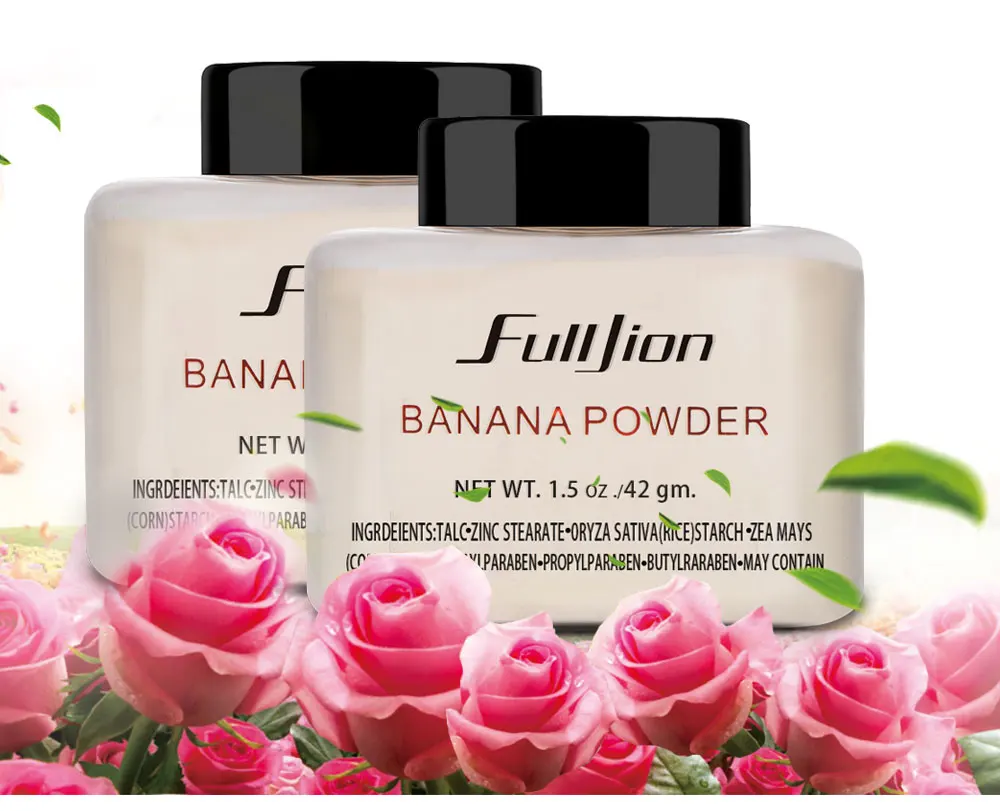 Fulljion 1 шт., женский макияж, Рассыпчатая Банановая пудра, 1,5 унций, бутылка, Подлинная роскошь, для лица, основа, красота, макияж, хайлайтер