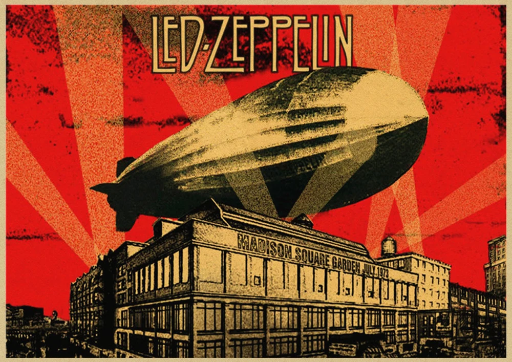 Led Zeppelin рок-музыка крафт-бумага постер для бара/Кафе Ретро плакат декоративной живописи - Цвет: Сливовый