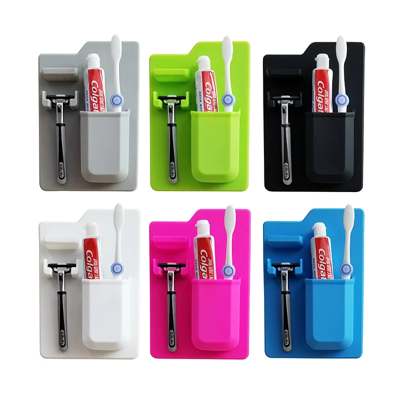 MICCK Multifunction Silicone Toothbrush Holder/Storage Shelves Bathroom Organizer accessories Product Tools Shaver Storage box | Дом и сад