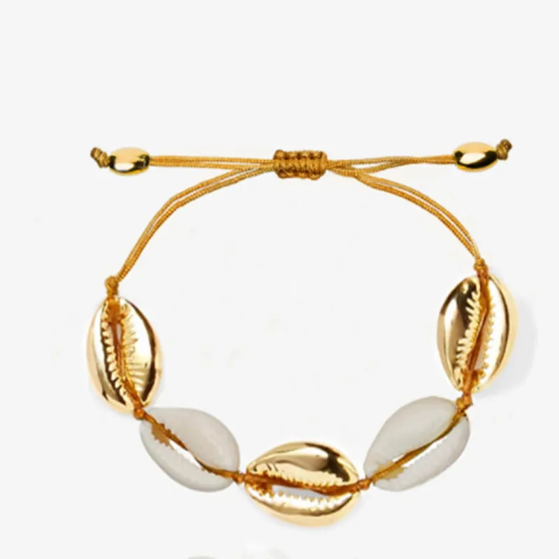 Boho puka shell веревка для браслетов, обработанная воском браслет дружбы рождественские подарки для женщин тибетские ювелирные изделия из натурального золота - Окраска металла: 15