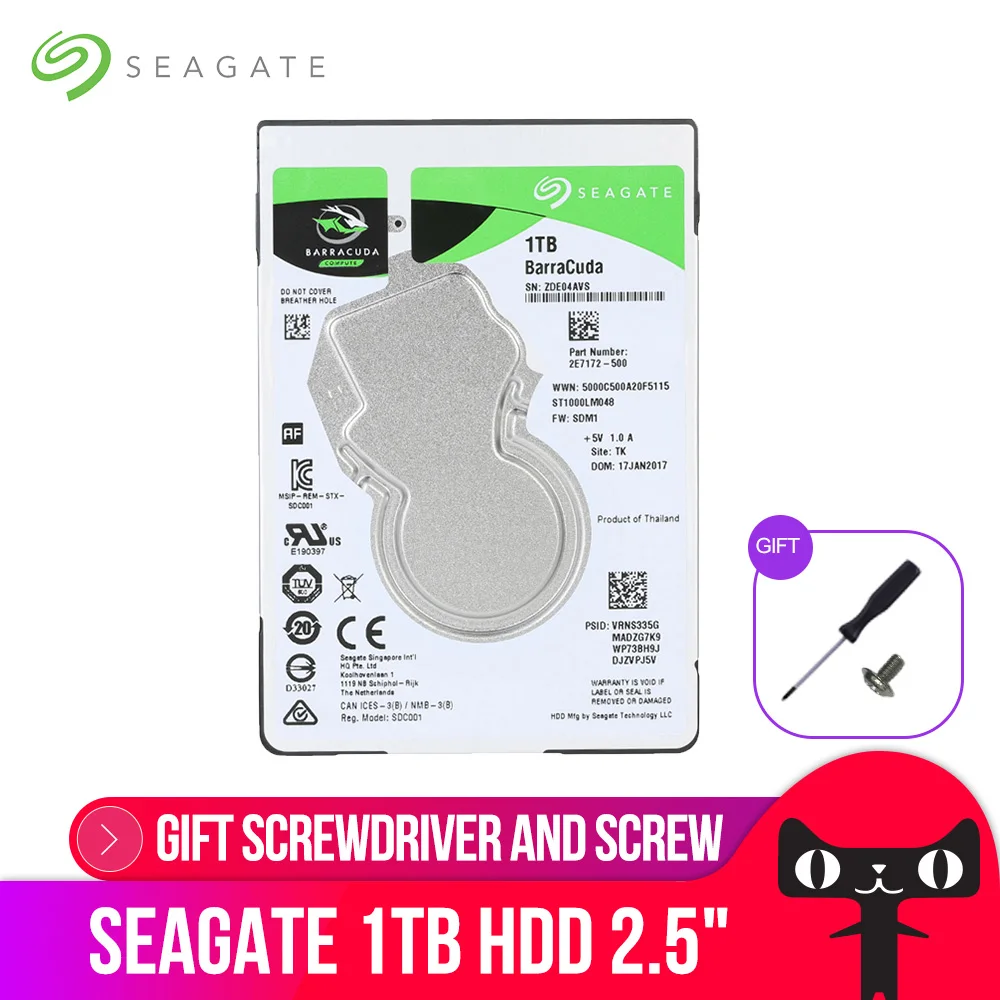 Внутренний жесткий диск Seagate для ноутбука ST1000LM048 2 5 дюйма 1 ТБ 7 мм 5400 об/мин SATA 6