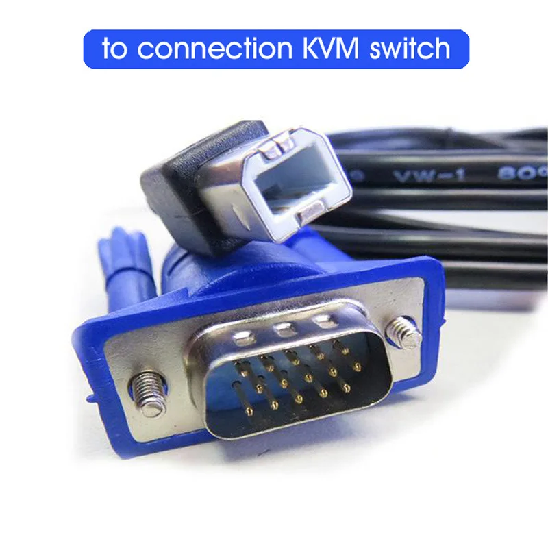 1.5 м USB KVM SWITCH кабель 2 в 1 Тип до b 4PIN + Стандартный VGA SVGA 15pin PC компьютер принтер